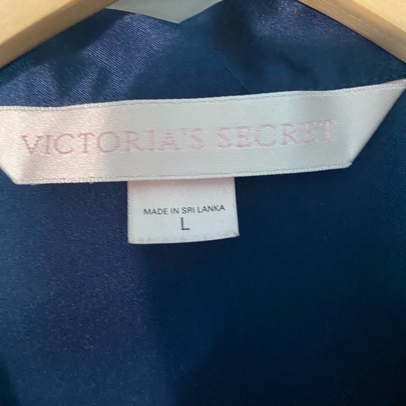 Victoria’s Secret- Large- Navy Blue, 100% Polyester long night gown w buttons - Picture 2 of 3